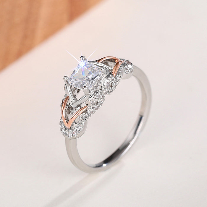 Design rose gold color separation ring temperament design ring