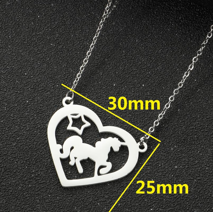 Unicorn necklace, Korean version of bestie geometric love star decoration clavicle necklace female ins style