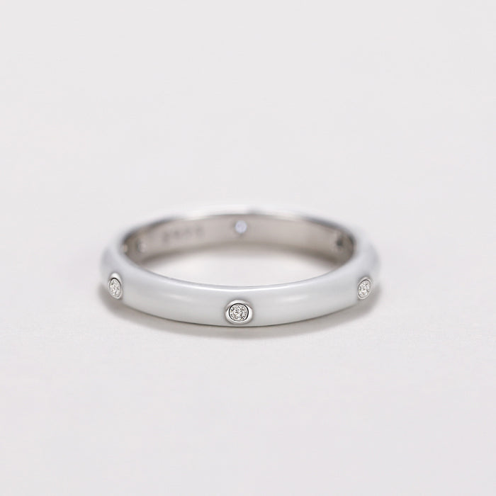 Anillo de gota de aceite de color arcoíris, anillo de circón minimalista y versátil