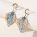 Color Gradient Sticky Diamond Tassel earrings