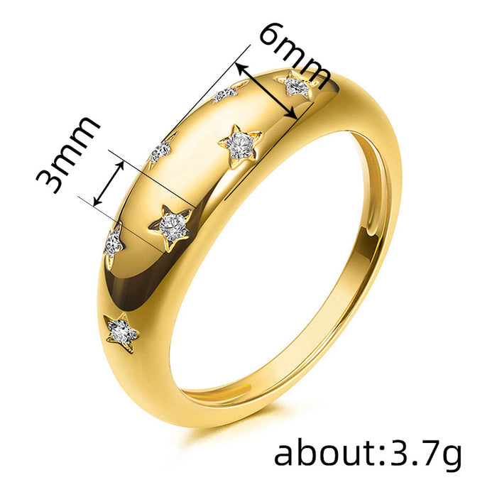 Five-pointed star ring women's popular simple personality ring