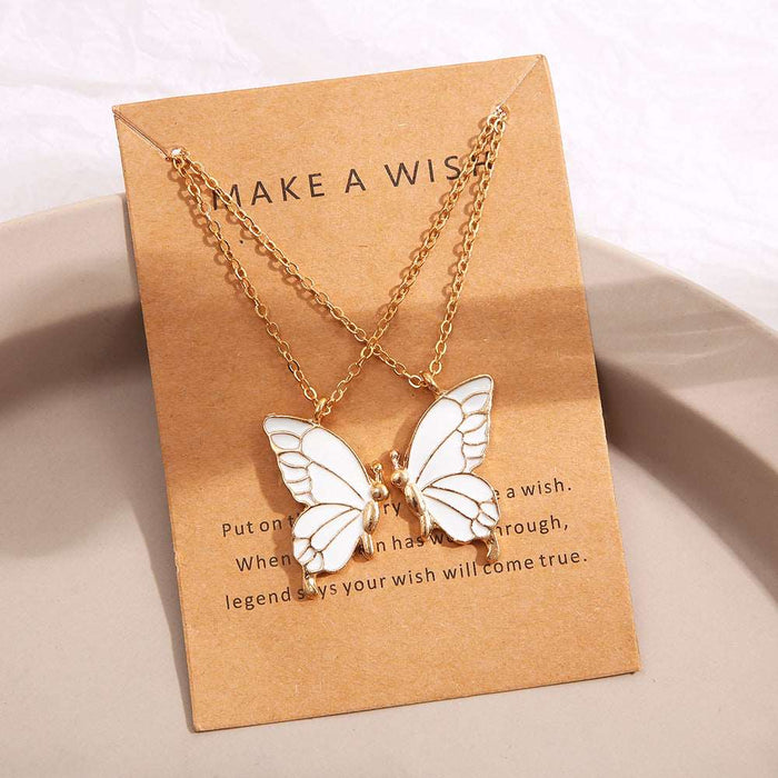 Bohemian style alloy colorful butterfly necklace