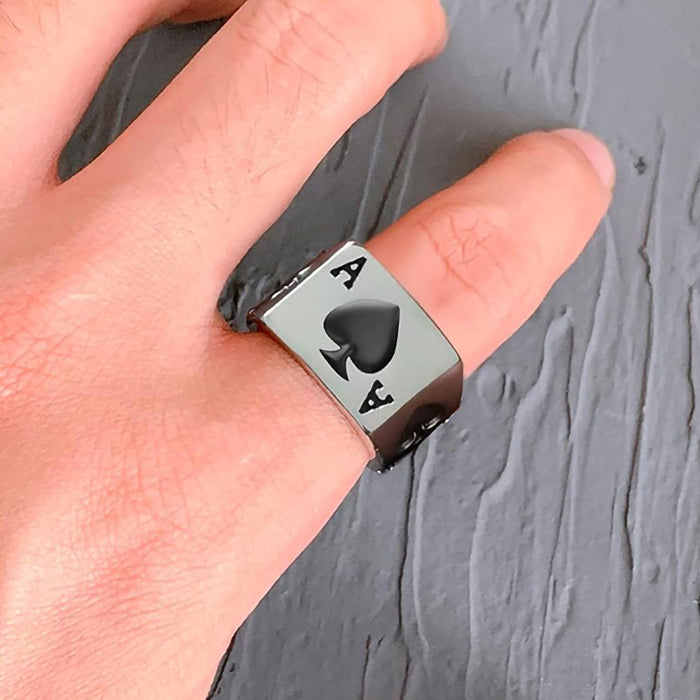 Anillo de póquer unisex con diseño personalizado y moderno