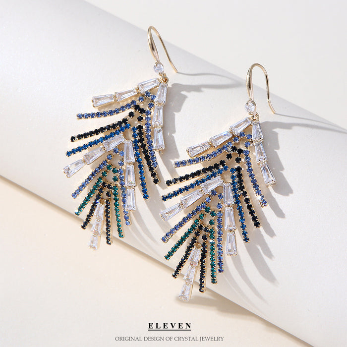 Zircon Tassel Earrings - Trendy Rhinestone Jewelry with a Luxurious Design