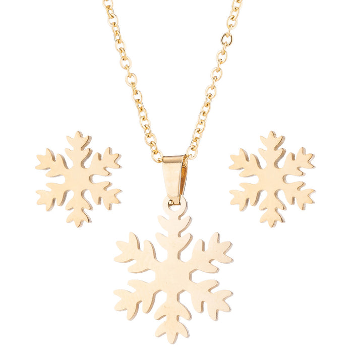 Small snowflake pendant necklace, Christmas light luxury temperament clavicle chain female niche jewelry spot wholesale