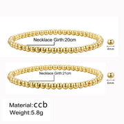 Gold and Silver Resin Stretch Beaded Ball Bracelet - wallojewerly 