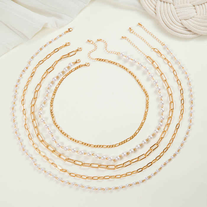 Triple Layer Pearl Necklace - Luxurious Long String Bead Jewelry for Women