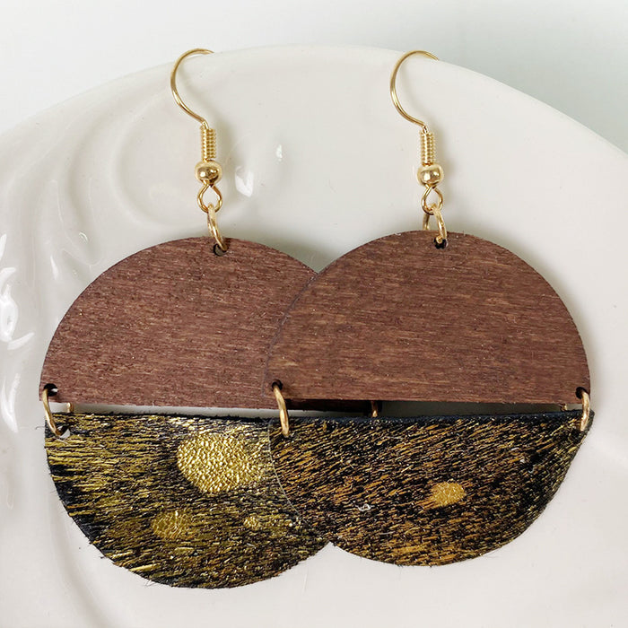 Round wooden earrings