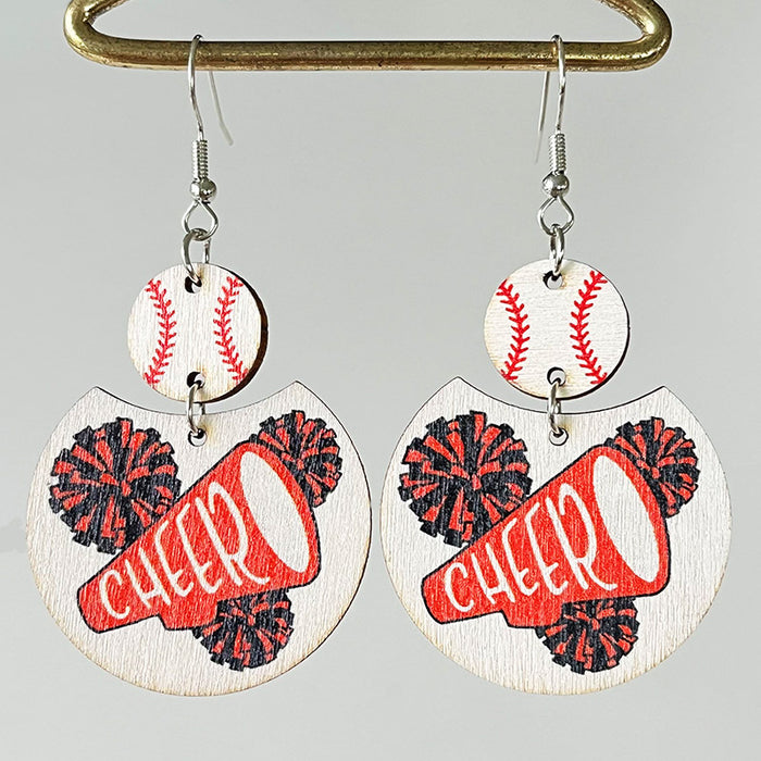 Wooden cheerleader earrings