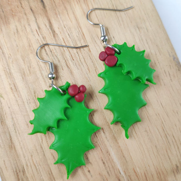 Christmas Clay Earrings - Heart, Tree, and Snowflake Original Design