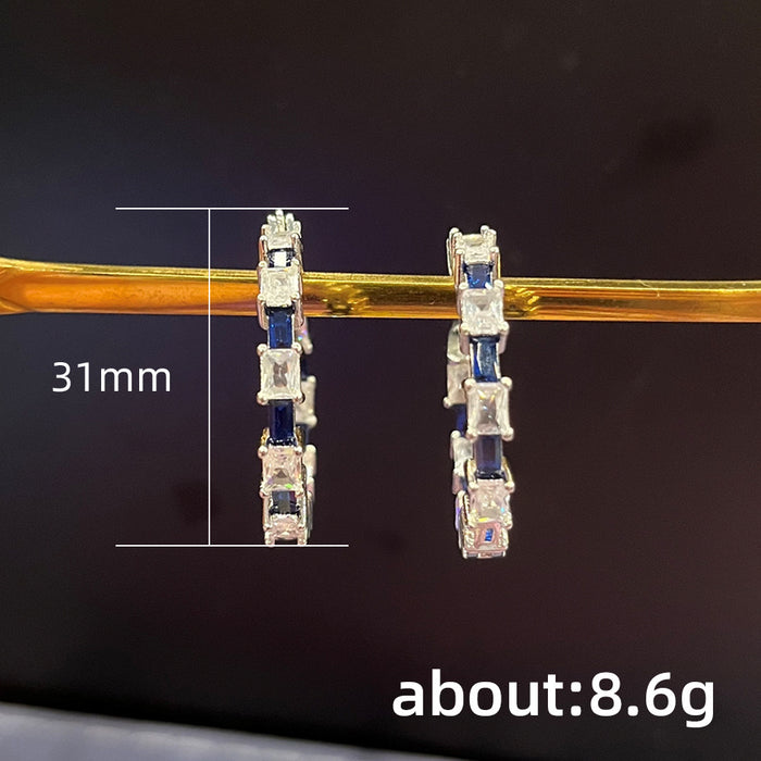 Colorful zircon ear clips retro earrings for women