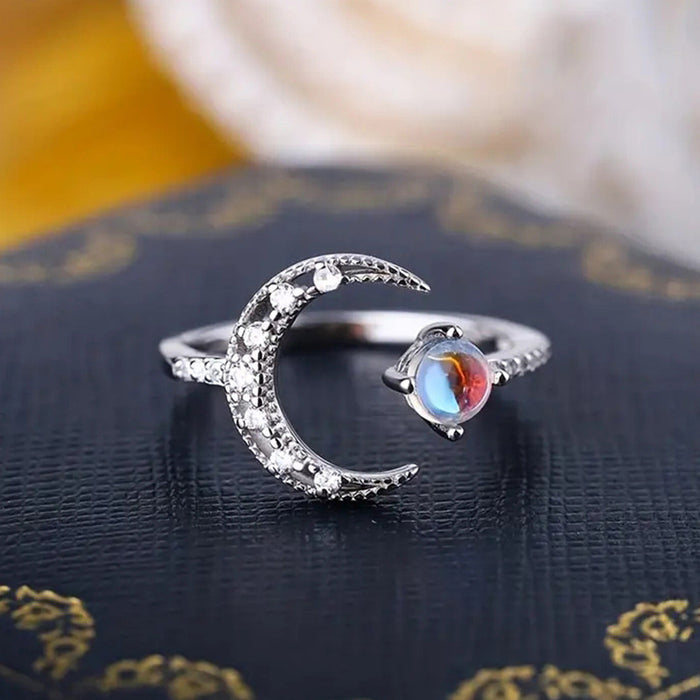 women's moon imitation moonstone ring