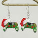 Red acrylic Christmas earrings - wallojewerly 