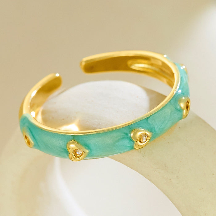Wholesale colored drip heart-shaped diamond rings