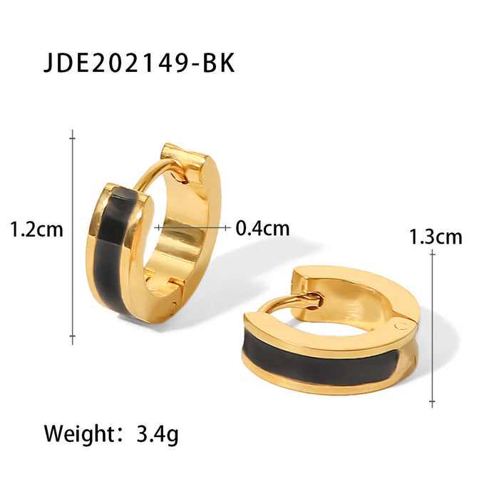 Pendientes de perlas de ginkgo de acero inoxidable bañados en oro de 18 quilates: joyería de moda para mujer