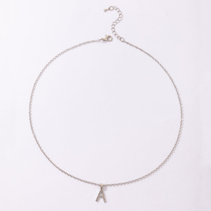 Simple Ins Style Geometric Letter A Pendant Necklace with Fashionable Single Layer Design