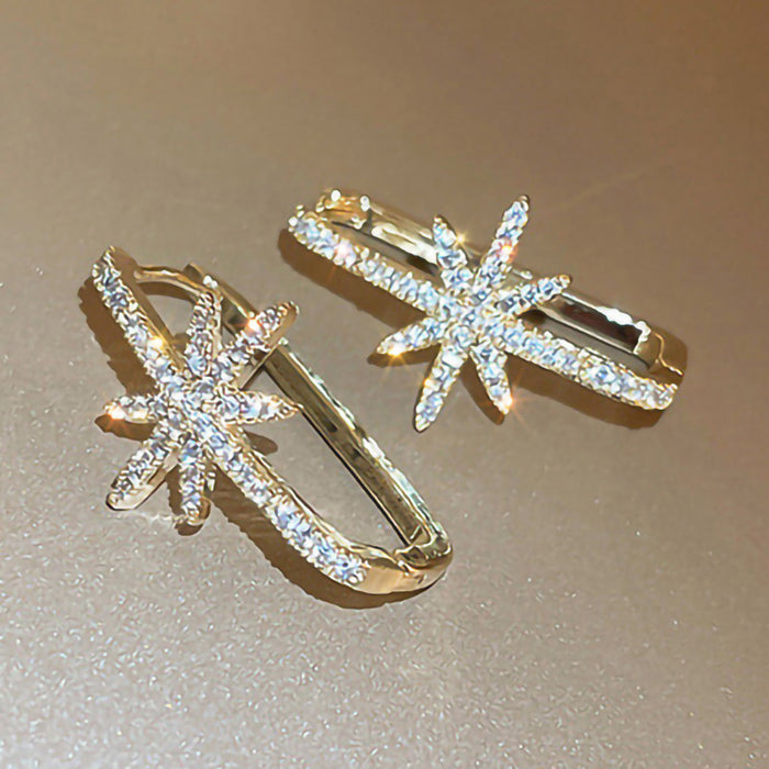 Light luxury ear clips summer star earrings fashionable and versatile niche earrings for women