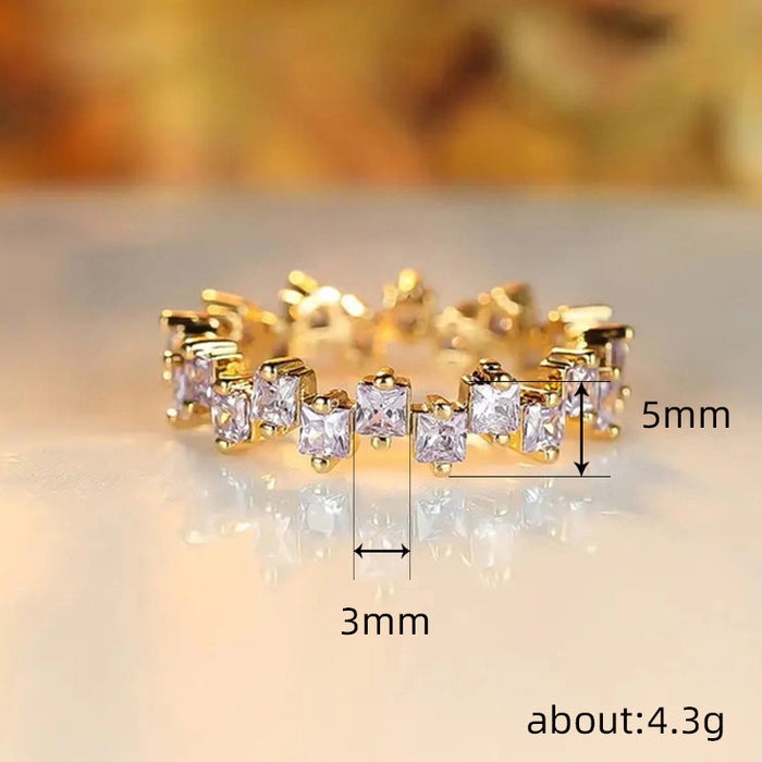 Dislocated square broken diamond ring creative zircon ring