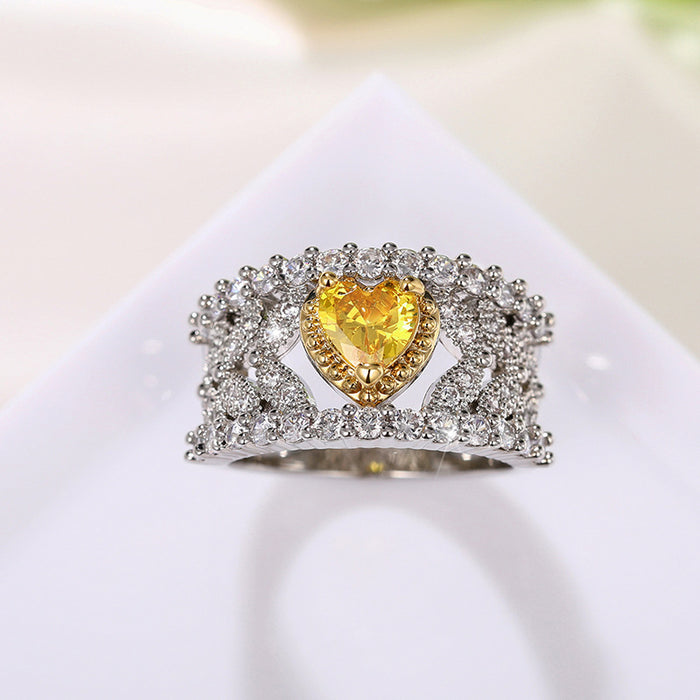 Retro hollow ring index finger design ring love heart shaped female ring