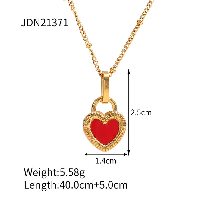 18K Gold-Plated Heart Pendant Necklace with Minimalist Design - Women's Fashion Jewelry