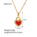 Stainless steel gold-plated double-sided heart necklace - wallojewerly 