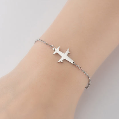 Airplane diamond blade pendant bracelet, Japanese and Korean geometric couple bracelet niche design