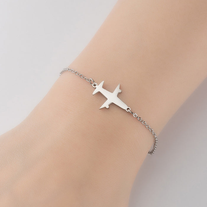 Airplane diamond blade pendant bracelet, Japanese and Korean geometric couple bracelet niche design