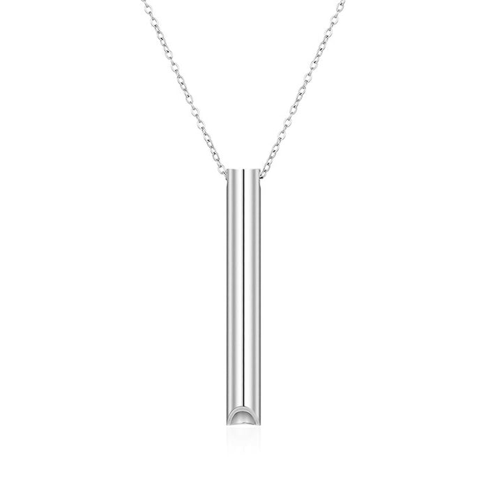 Cylindrical Whistle Necklace, Unisex Titanium Steel 18K Necklace