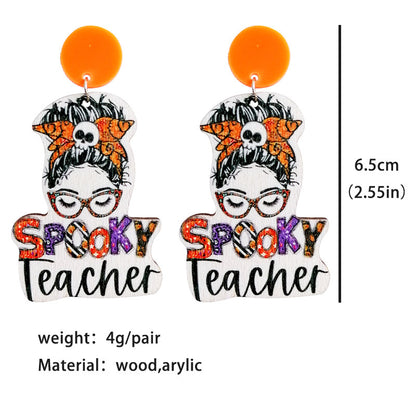 Thanksgiving Halloween Earrings with Teacher Gifts, Rainbow, Pumpkin, and Apple Designs