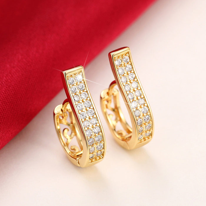 European and American exaggerated earrings Six Six Da Shun hollow earrings