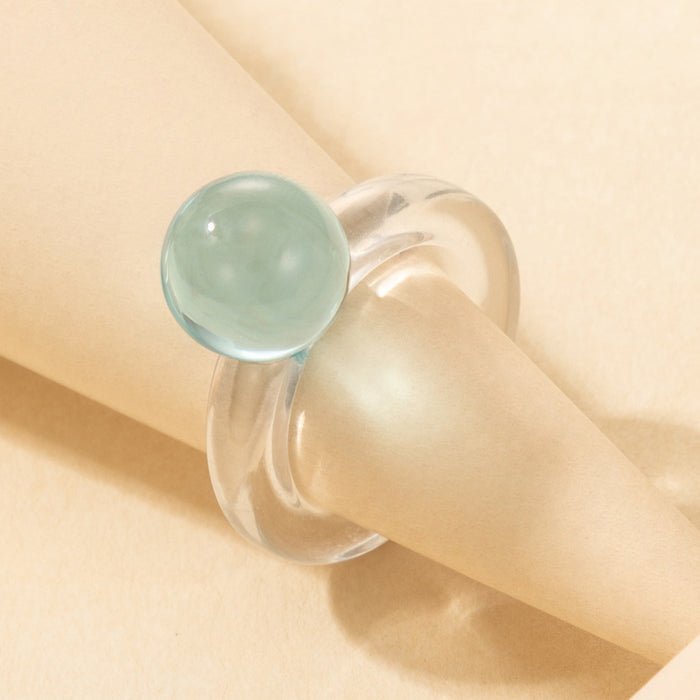 Transparent acrylic resin ring, retro ins style diamond design