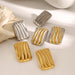 Vintage Ribbed Rectangular Earrings - High-End Stainless Steel Jewelry for Women - wallojewerly 