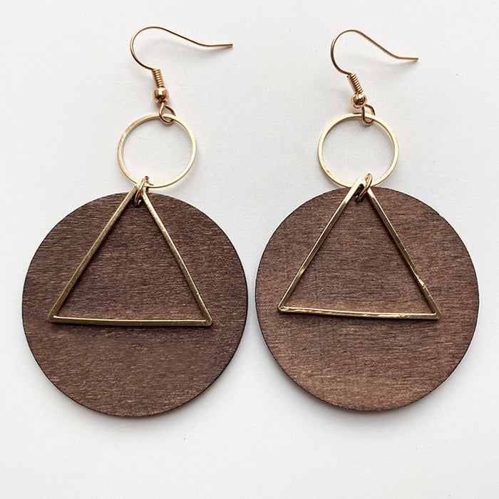 Wooden water drop earrings