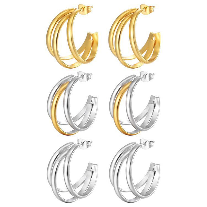 Wholesale arc earrings, Amazon same stainless steel earrings