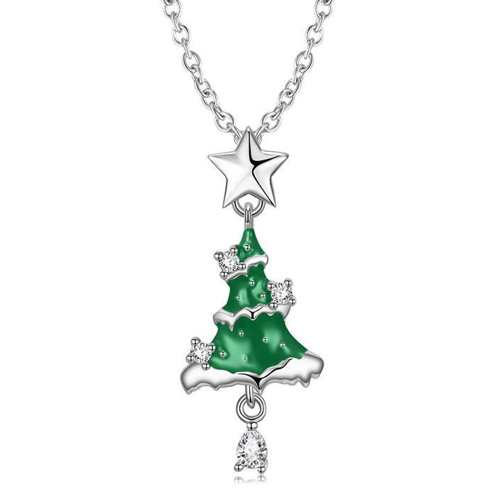 Christmas tree pendant star necklace holiday ornaments