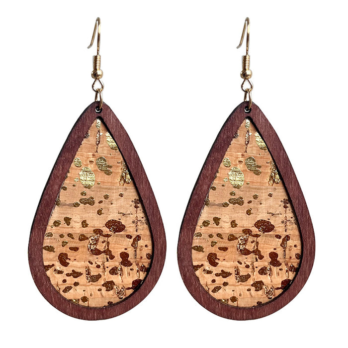 Wooden textured earrings