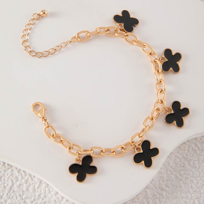 Clover Charm Bracelet Set - Five-Piece Simple Women’s Jewelry