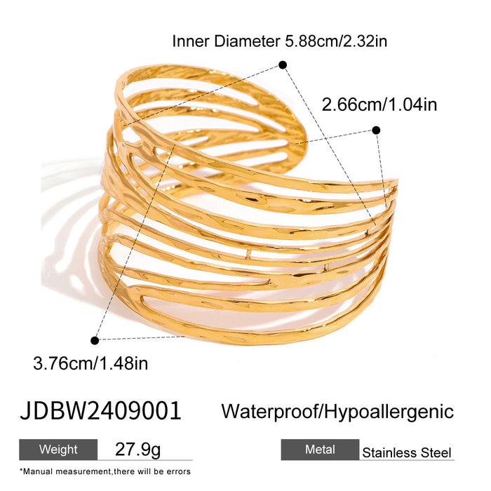 Stainless steel gold hollow exaggerated bracelet titanium steel jewelry