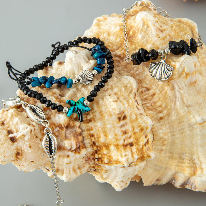 Beaded Tassel Bracelet with Honeycomb Charm - Bohemian Design