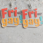 Cute Pencil, Apple, and Caterpillar Earrings with Friday Teacher Gift Theme - wallojewerly 