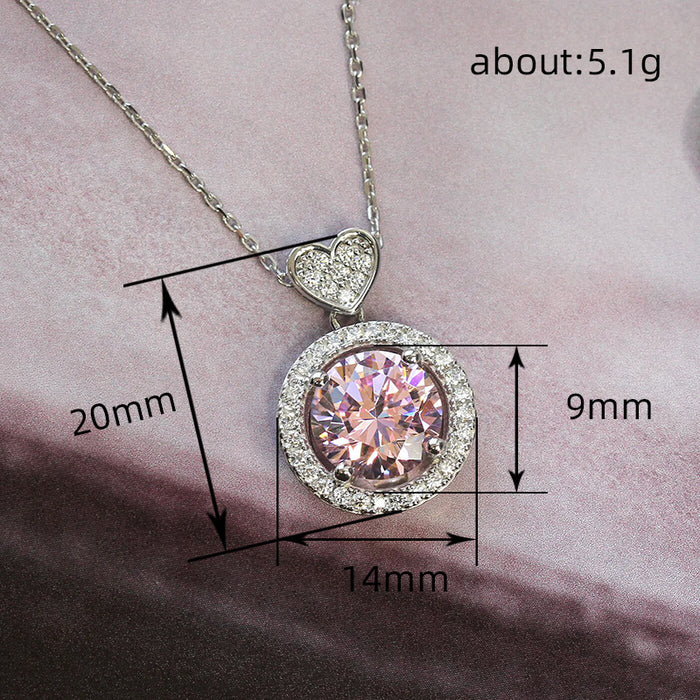 Oval pendant luxury colorful O-shaped necklace for women