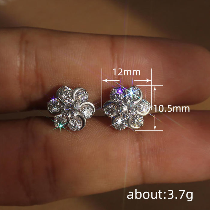 Zircon Diamond Earrings Japanese and Korean Style Birthday Gift Earrings