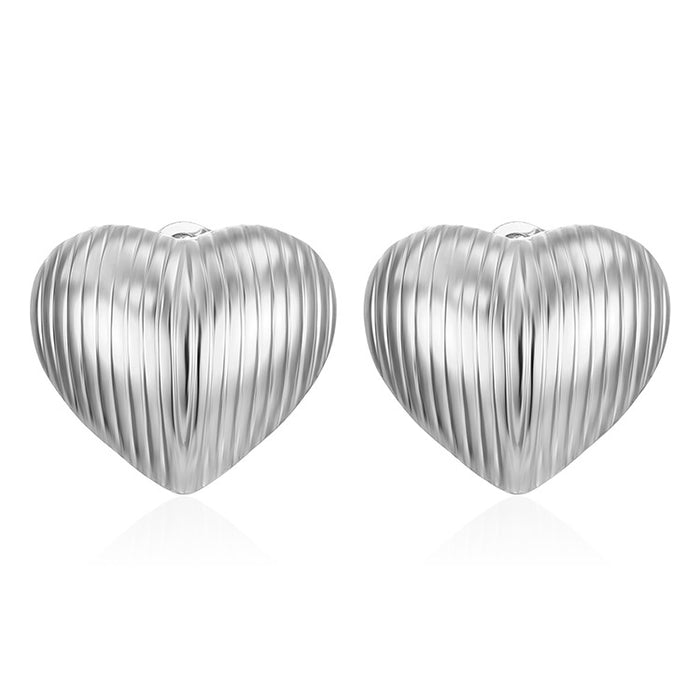 Titanium steel stripe stainless steel earrings light luxury temperament 18K gold wholesale