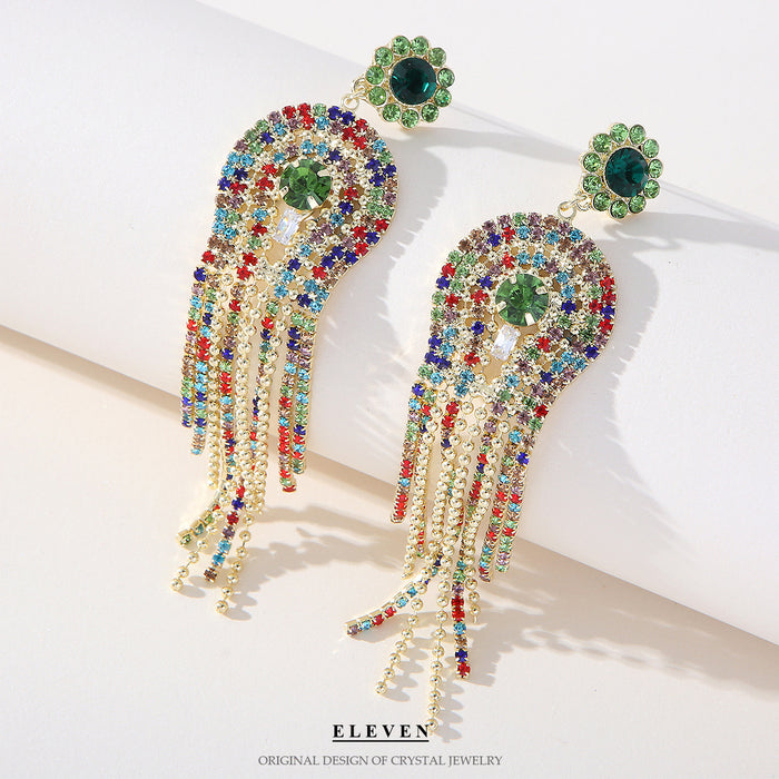 Luxury Sparkling Tassel Earrings - Elegant Chain Dangles for a Chic Look