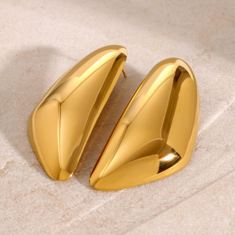 Stainless steel exaggerated earrings 18K gold earrings titanium steel earrings