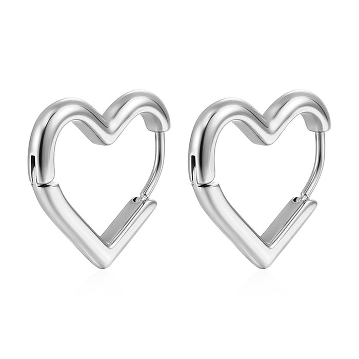 Small heart titanium steel earrings High-grade heart stainless steel design earrings