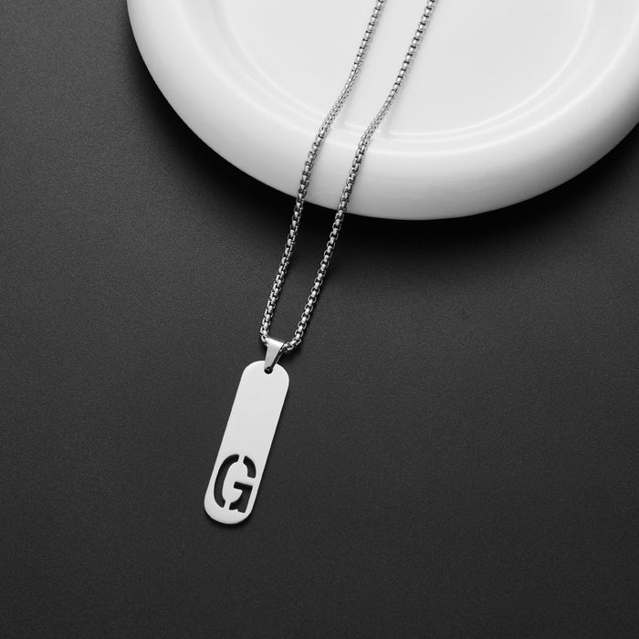 Military brand pendant necklace, European and American independent station stainless steel punk hip-hop English letter all-match chain wholesale