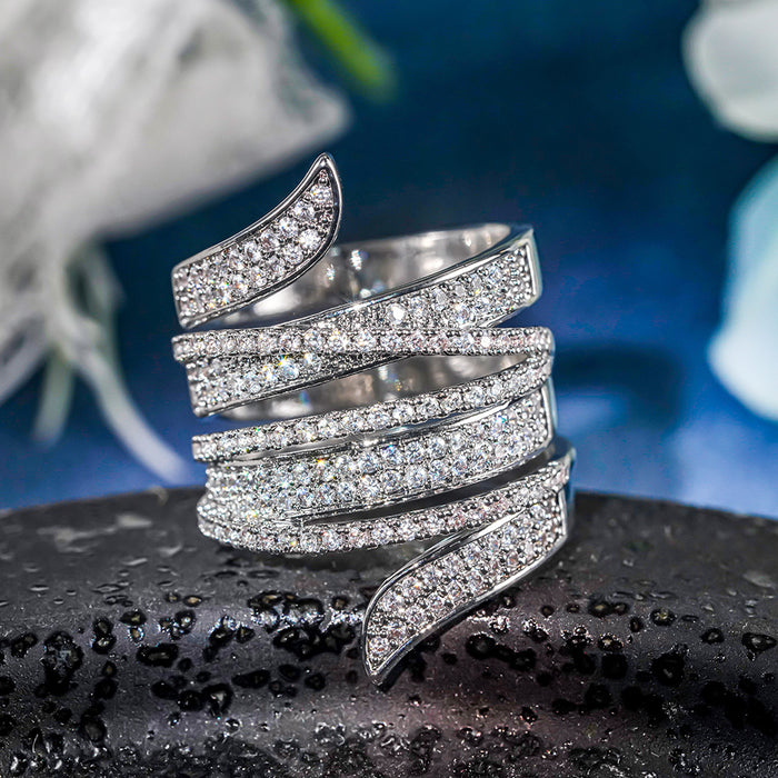 Women's special-shaped ribbon multi-layer ring