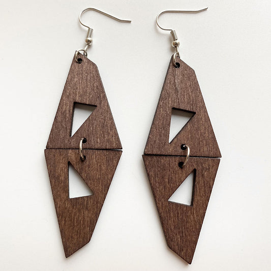 Wooden folding earrings