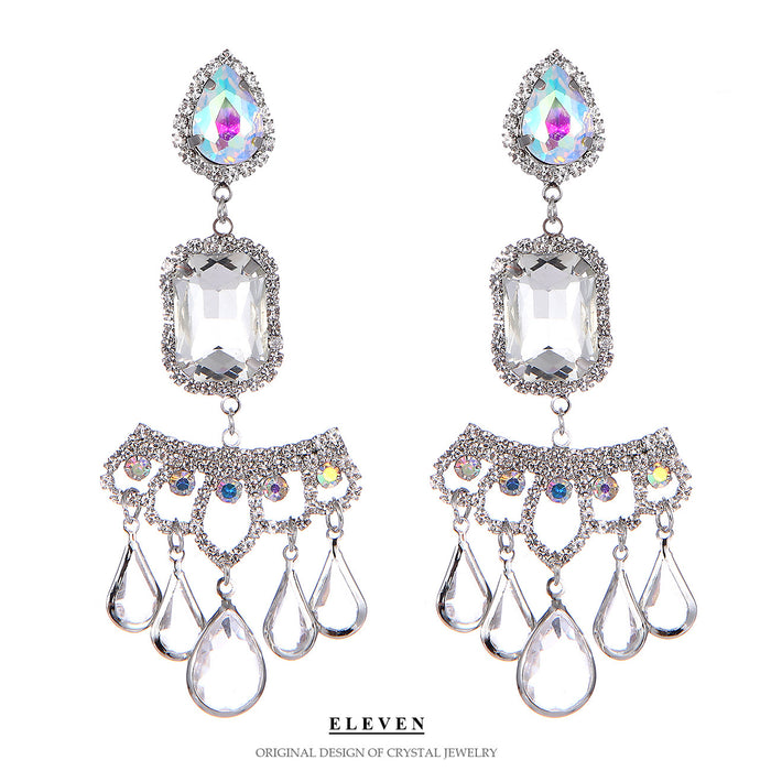 Luxury Sparkling Tassel Earrings - Elegant Chain Dangles for a Chic Look